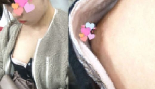 【気づいてない】ボタンが外れてるの。。上から覗かれちゃうよ。
