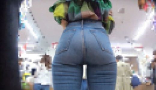 【FHD 60fps動画】ギャル系ショップ店員のフレアデニムパンツ
