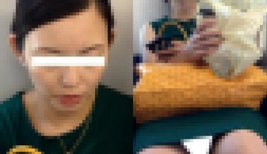 (電車対面）(顔出し)鮮やかなグリーンのワンピースをお召になった人妻OLさんを…超近距離接写で観察してみました!!