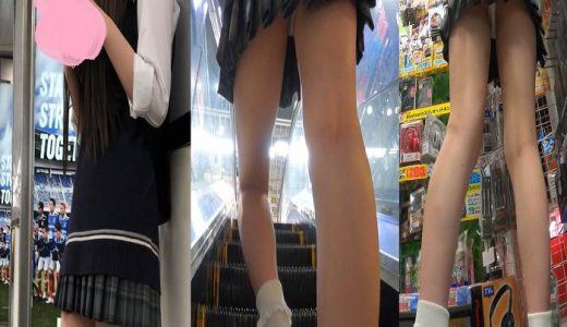 【斜め正面P】買い物中のJKを低空飛行で追いかける