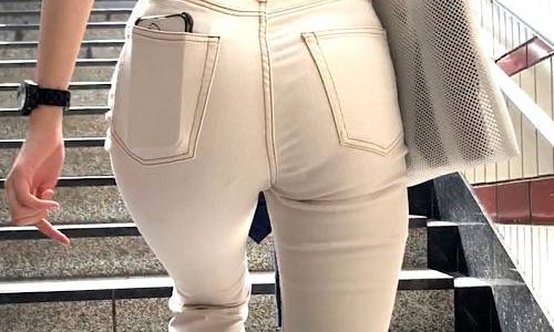 【惜しいお尻】高身長スレンダーモデルの！ドエロいスキニーパンツがまぶしい！デカ尻エロパンティーライン！【456】