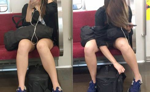 セクシーな生脚を見せながら警戒する美容師志望のギャルお姉さん（其の三）