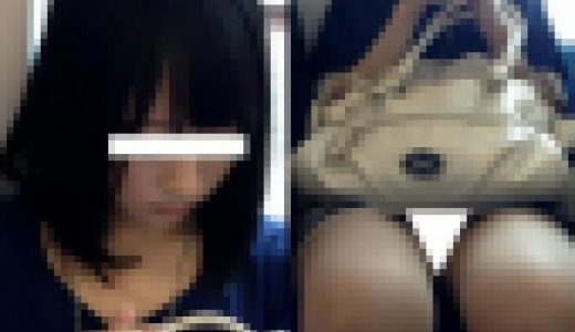 (電車対面）(顔出し)セミロングの女子大生さん…ミニタイトのワンピース…形状良の▼ぞーんを観察してみました!!