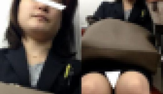 (電車対面）(顔出し)うとうと…うとうと…背もたれに寄りかかって…意識まどろむ無防備なOLさんのお姿を観察してみました!!