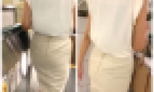 【白タイトスカート透け尻】フルバックエロデカ肉尻パンティーラインを変態男に魅せびらかす！【473】