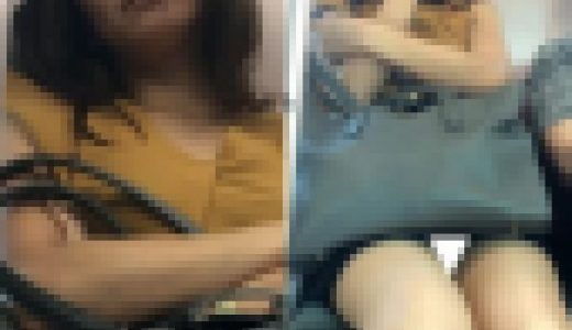 (電車対面）(顔出し)むき出しのパンストあんよを悩ましく動かして…男の視線を挑発するセミロングOLさんを観察してみました!!