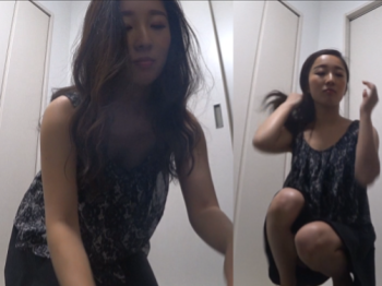 【盗撮】黒髪清楚系美女の個室着替え盗撮！！！！！！！