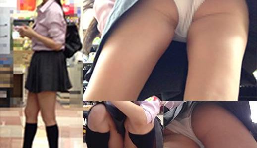 買物中のJ●徹底粘着でやり過ぎて最後にジロリ。。。ぴちぴち食い込み白パンツがエロい！白猫作品vol,06