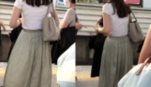 高身長高品質！モデル級清楚スーパーSS美女！第３弾！大人黒パンティ（花柄刺繍つき）丸見え！ロングスカート直下型撮影！