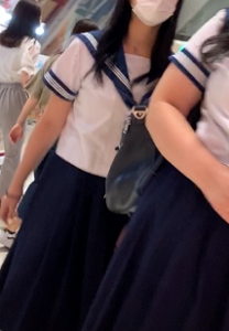 靴亀くん no.14 美少女セーラーJK　デニムミニスカスケスケパンティ