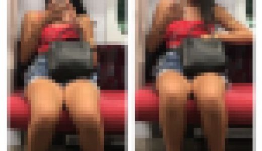 露出がすごいJK風私服美女の対面エロ過ぎる生足美脚