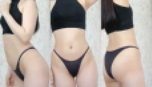 【フェチ動画】黒髪の清楚な女子大生がストレッチ素材のハイレグ極小パンティをムチムチ美尻と股間に包むこむ