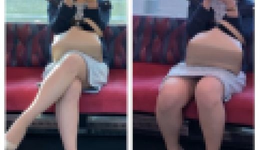 脚を組む美人お姉さんの対面エロすぎるパンスト美脚237