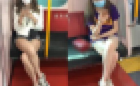 白くて柔らかそうなフトモモがエロいギャルお姉さん2人をこっそり撮影（後編）