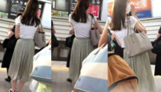(再販)高身長高品質！モデル級清楚スーパーSS美女！第３弾！大人黒パンティ（花柄刺繍つき）丸見え！ロングスカート直下型撮影！