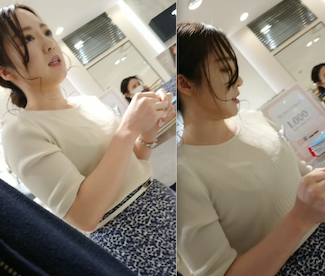 美乳美人店員さん＊透け具合が激エロパンティで親切対応が愛おしい