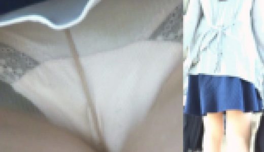 [★新作]パンチラ盗撮 OLさん 風チラでレースの白パンツ丸見え