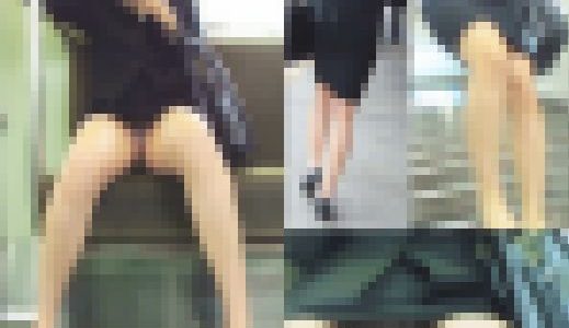 就活中JDのピタっと張付くリクスーにできた三角ゾーンから覗く純白パンツが見えっぱなし...【拘束列車は覗き放題No,16】