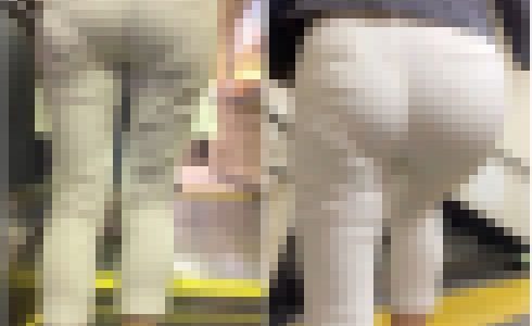【2名・みんな大好き！？美尻OLのパンツスーツ着衣尻】