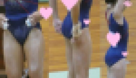 お尻の食い込みが気になる体操美少女Ｊ〇ちゃんたちを粘着撮り