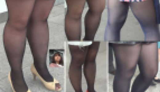 《お買い得品》黒パンスト4人分！ タヌキ顔のカワイイ 膨張ふくらはぎOLの黒パンスト脚を接写！ その他3人分収録！！