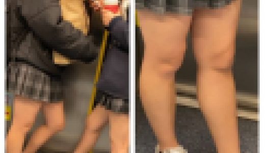 ２名の立ちJK風制服美女のエロ過ぎるミニスカ生脚209