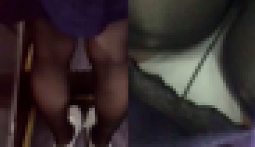 逆さ6 私服JK黒スト越しの白