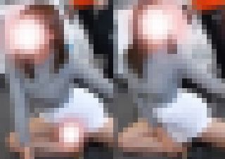 ハプニング！スカートの中が丸見え！美人お姉さん