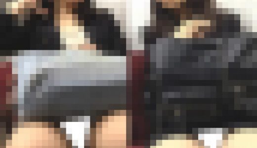 (電車対面）（顔出し）えろえろなミニタイトをお召になってふとももをくぱぁ～っとひらく…2人組のOLおねいさんを観察してみました!