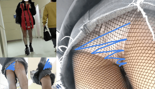 【11分2名】網タイツギャルのピンク生