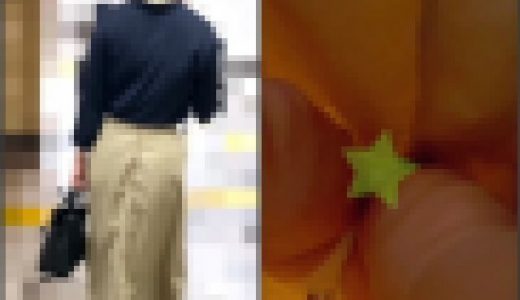 逆さ10 ベージュロンスカの中は生脚くい込み白P