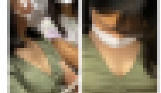 美人女子大生の超接近エロすぎる胸元・胸チラ474