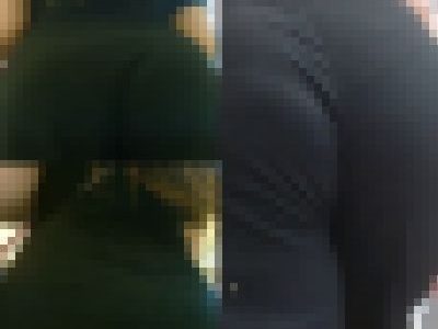 街撮り巨尻通信3＊黒のセクシーニットワンピで階段を上るお姉さん