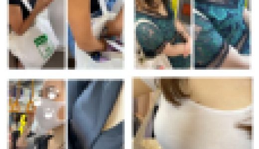 4名の美人お姉さんの超接近エロすぎる胸元・胸チラ490