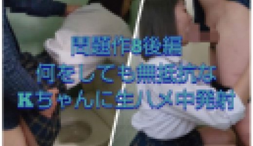 【問題作8後編】何をしても無抵抗な可愛いKちゃんにトイレで生ハメ中発射※11/4にしまいます