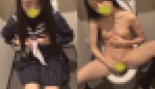 デパートのトイレでこっそりオナニーしちゃうJK75