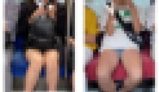 ２名のJK風私服美女の対面立ちエロ過ぎるミニスカ生脚298