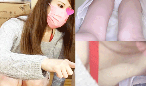 【美人社員２名組み立てぽろり】【ローアングル白パンティー&食い込みM字開脚】