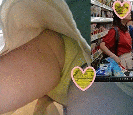 買い物中の若ママ（生）パンチラ20&24