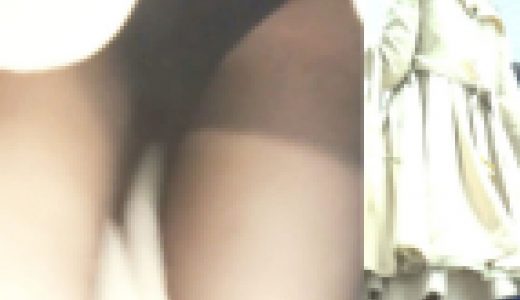 パンチラ盗撮 OLさん 黒パンストの中身は黒パンツ