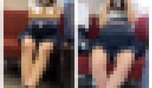 目の前やり場に困るJK風制服S級美女のエロ過ぎる生脚美脚420