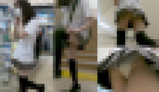 [4K]ミニスカ ニーソのJDがブラ透けまで