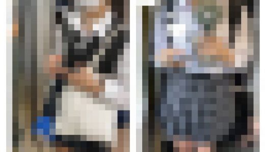 2名のJK風制服美女の対面エロ過ぎる立ちミニスカ生脚427