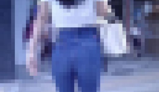 超絶美スタイルで神尻の極上美少女がピタピタスキニーデニム履いて歩く姿がエロい