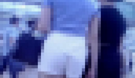 清楚系の美少女が美巨尻に白いショートパンツ食い込ませてTライン出して歩く姿
