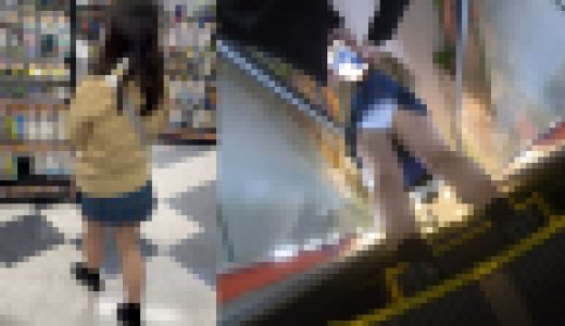 小柄なJKの青チェを粘着した結果スカートめくりと接写が撮れちゃった件