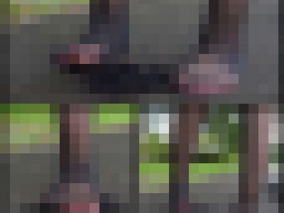 黒ストッキングを履いた足で蜘蛛の玩具を踏みます