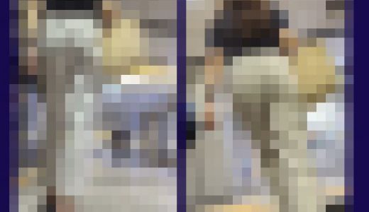 【029】クッキリ透けている白タイトパンツOLさん！