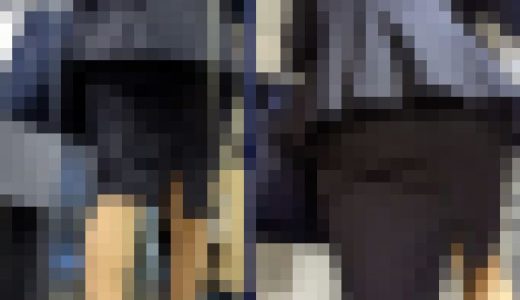 【087】紺色スーツOLさん、前後からの欲張りアングル！
