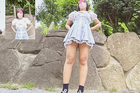 番組ロケハン中にアシスタント女子のパンチラを隠し撮り9 フリフリ超キュートなコーデの黒髪高身長モデルさんと街ブラ